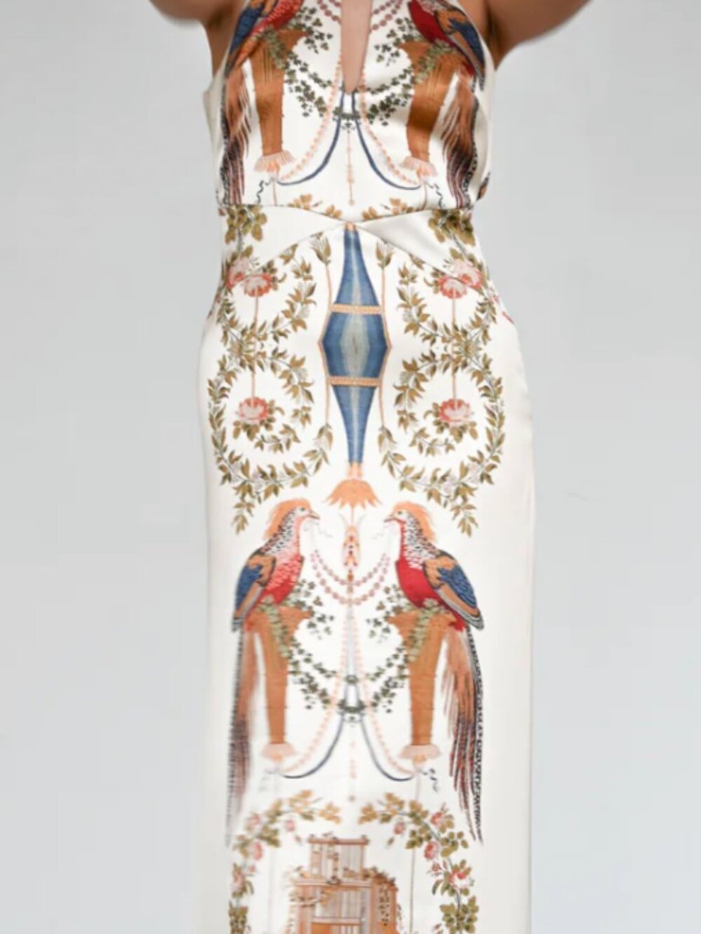*NWT* Yllw the Label: Celeste Maxi Dress Bird Print Open Back - Picture 4 of 7